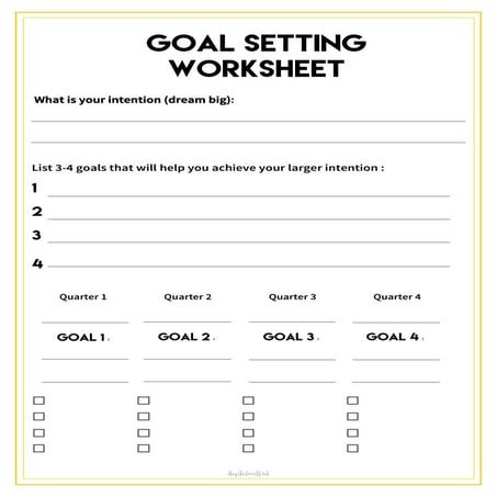 Goal Planning Worksheet | PDF