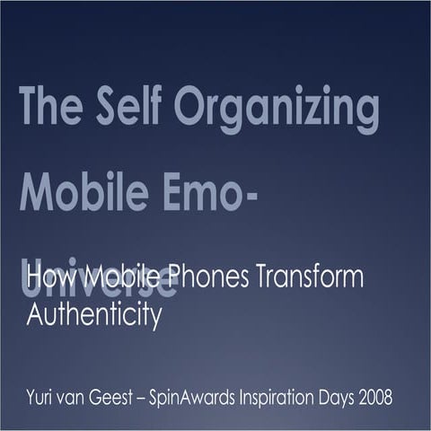 The Self Organizing Mobile Emo-Universe