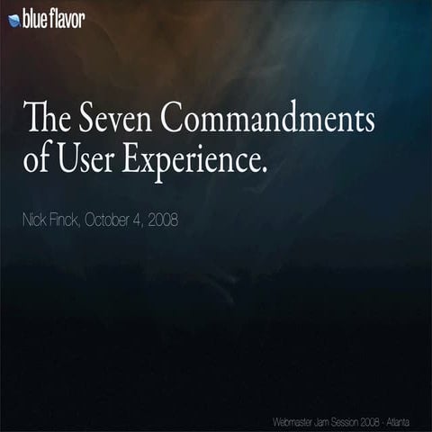 The Seven Commandments Of User Experience