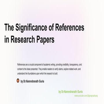 References in Research Papers | Research Methodology