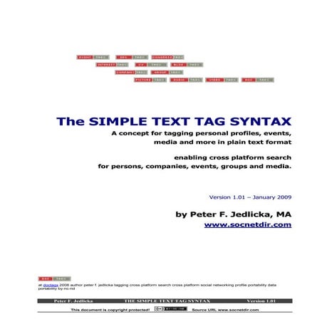 The Simple Text Tag Syntax - by Peter F. Jedlicka | PDF