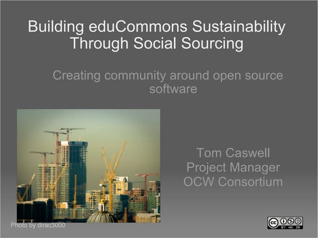 Building eduCommons Sustainability Through Social Sourcing