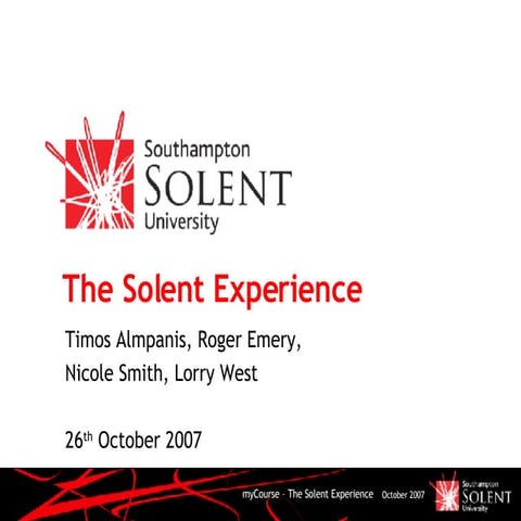 The Solent experience - migration to Moodle and beyond