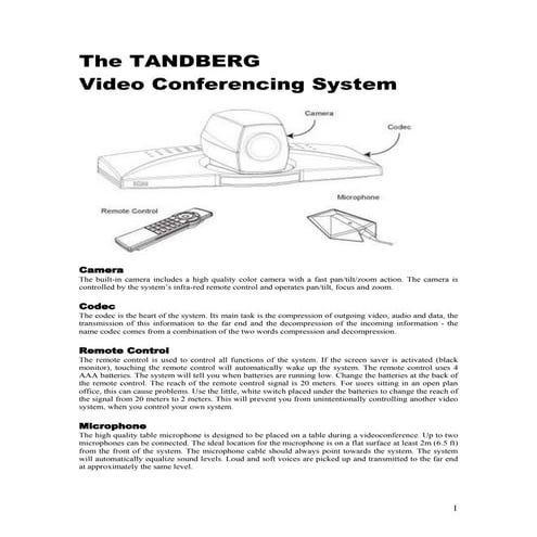 The TANDBERG Video Conferencing System
