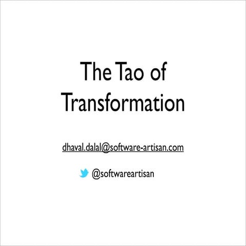 The tao-of-transformation