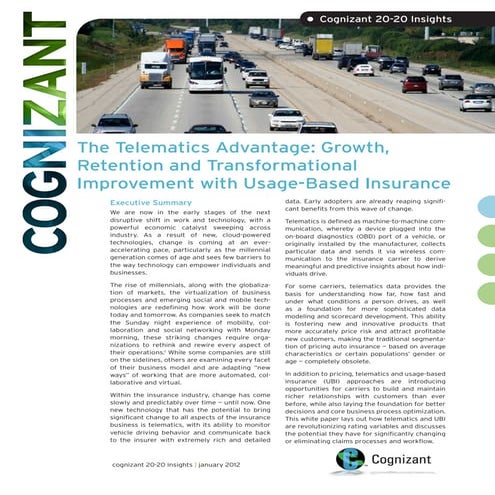 The Telematics Advantage: Growth, Retention and Transformational Improvement ...