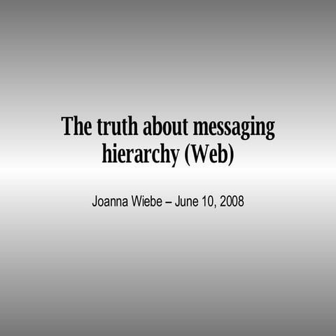 The Truth About Messaging Hierarchy