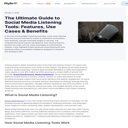 The Ultimate Guide to Social Media Listening Tools: Features, Use Cases & Ben...
