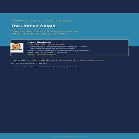 The Unified Shield: End-to-End Cybersecurity Incident Detection and ...