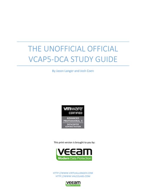 The Unofficial VCAP / VCP VMware Study Guide