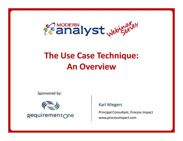 Webinar: The Use Case Study An Overview