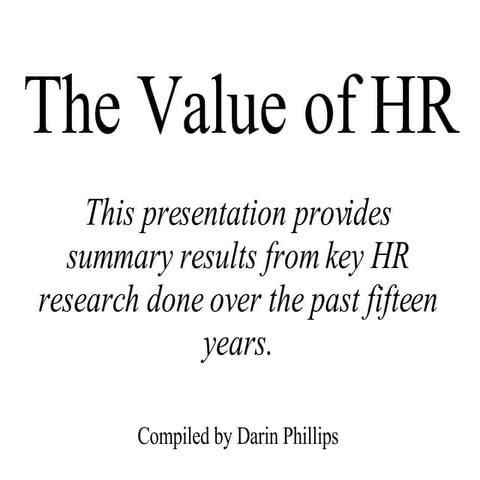The Value Of HR