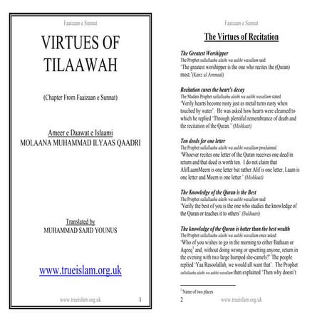The virtues-of-recitation-tilaawah
