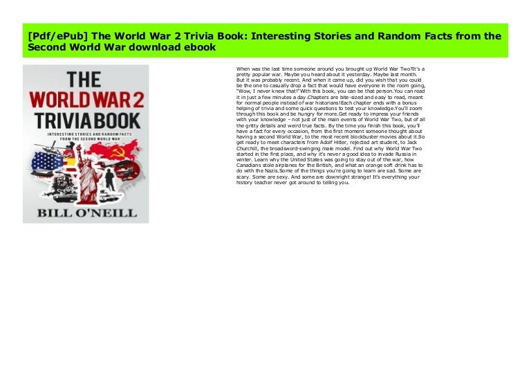  Pdf ePub The World War 2 Trivia Book Interesting Stories And Rando 