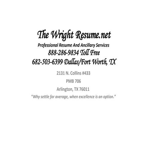 The Wright Resume Presentation