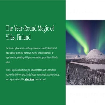 Vibert Noble - The Year-Round Magic of Ylläs, Finland | PDF