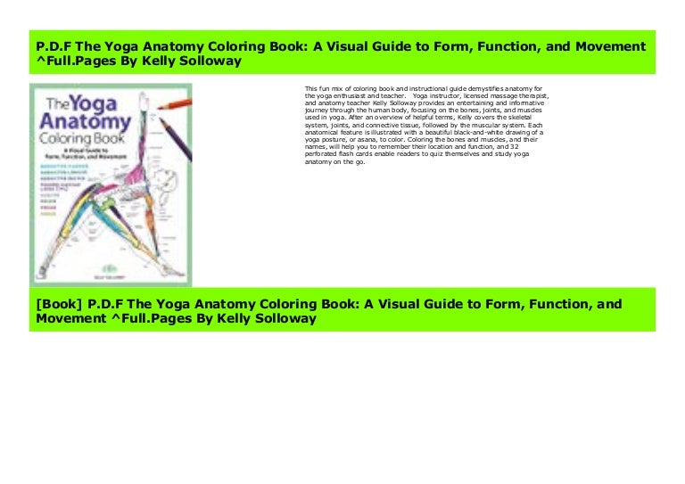 Download P D F The Yoga Anatomy Coloring Book A Visual Guide To Form Functio