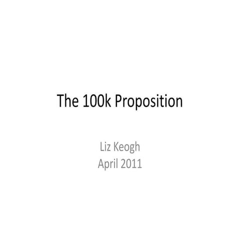 The 100k proposition
