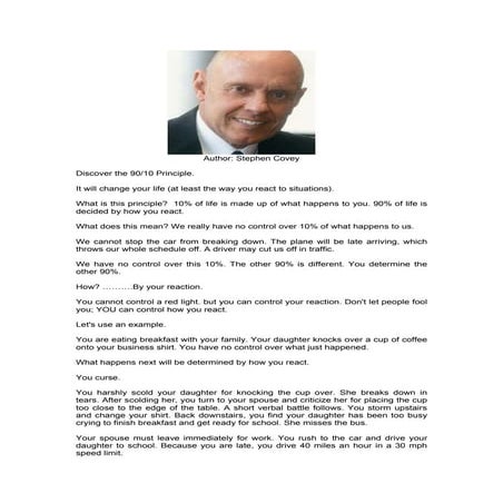 The 10 90 Rule   Stephen Covey