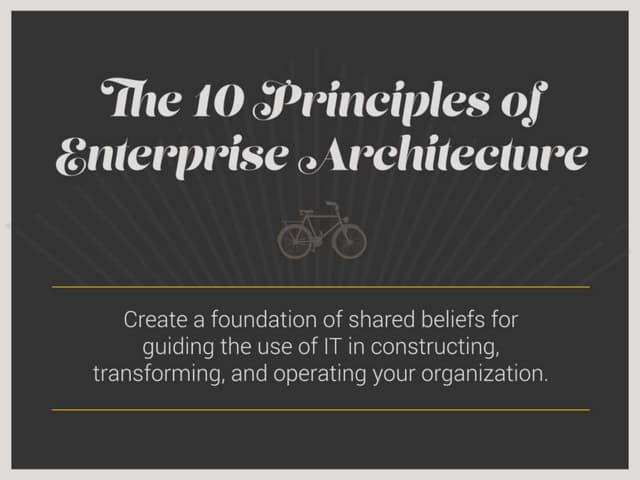 The 10 Principles of Enterprise Architecture