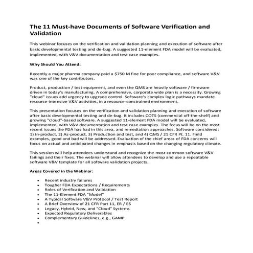 Design Verification vs Design Validation | DOCX
