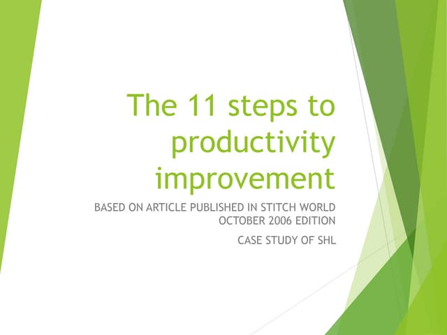 The 11 steps to productivity improvement