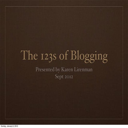 The123sof blogging