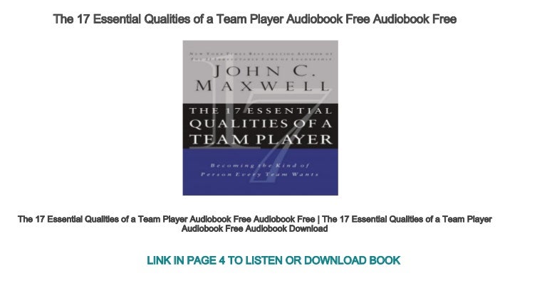 The 17 Essential Qualities of a Team Player Audiobook Free Audiobook