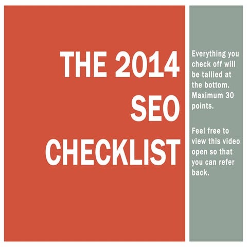 The 2014 seo checklist