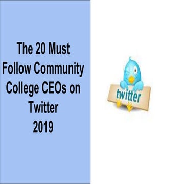 The 2019 Must Follow Community College CEOs on Twitter