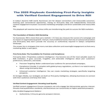 The 2025 Playbook Combining First-Party Insights with Verified Content Engage...