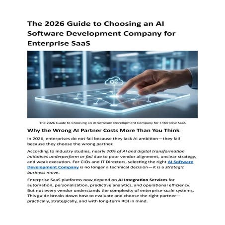 AI Software Development Company: How to Choose in 2026 | PDF
