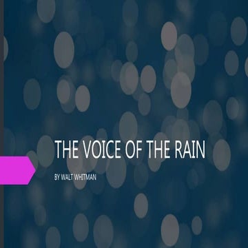 The voice of the rain 