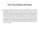 The 21 Day Challenge Diet Plan Review - Free Download