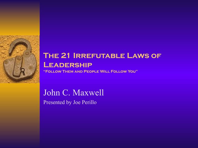 21 irrefutable laws of leadership poster | PDF | Business | Business ...