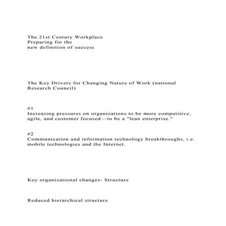 The 21st Century WorkplacePreparing for the new definition o.docx