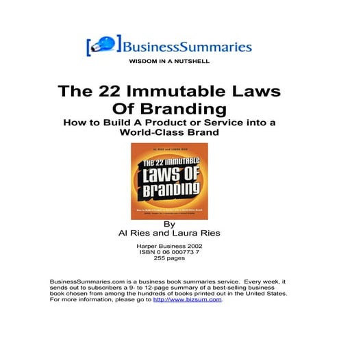 The 22 Immutable Laws Of Branding Biz -www.itworkss.com