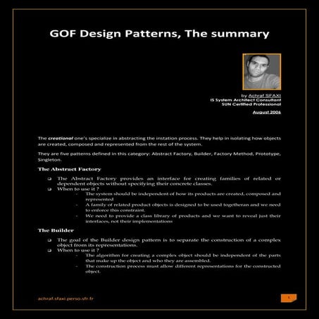 The 23 gof design patterns in java ,the summary | PDF