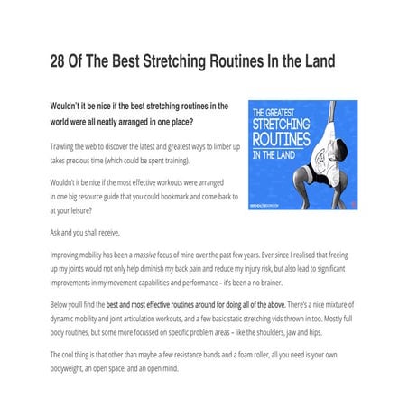 The 28 best stretching routines in the land (for next level mobility) | PDF