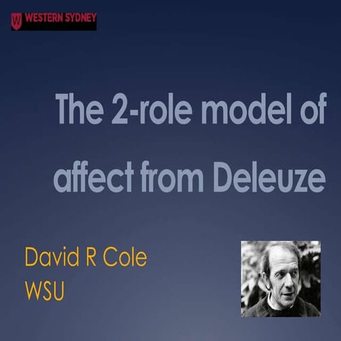The 2 role model of affect