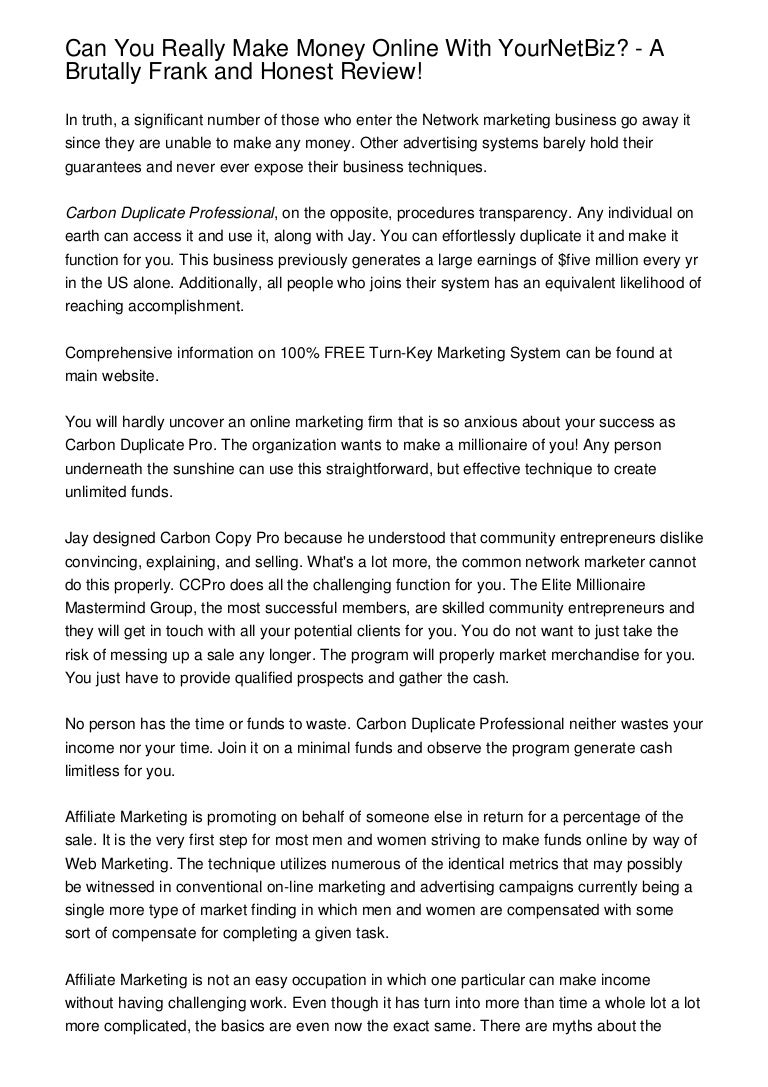 Can You Really Make Money Online With Yournetbiz A Brutally Frank - 