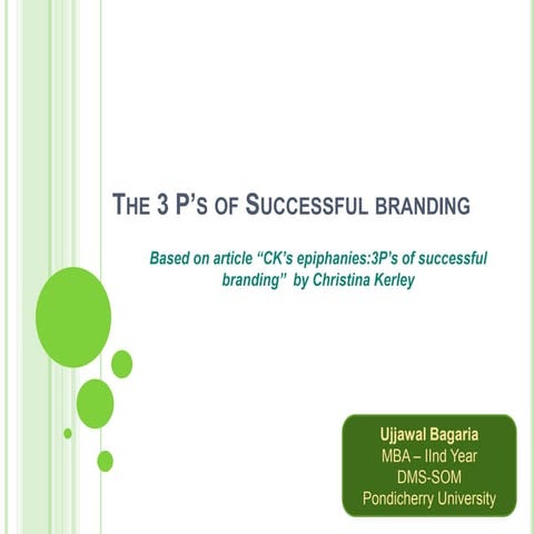 The 3 P’S Of Successful Branding