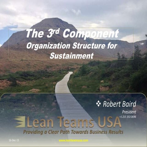 The 3rd component - Organization Structure for Sustainment