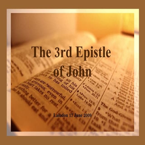 The 3rd Epistle Of John | PPT