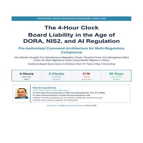 The 4-Hour Clock Board Liability in the Age of DORA, NIS2, and AI ...