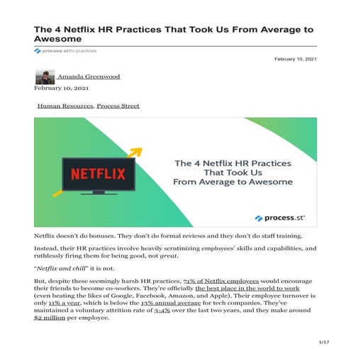 Talent management practices in netflix | PPTX