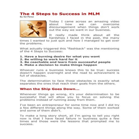The 4 steps to success in mlm