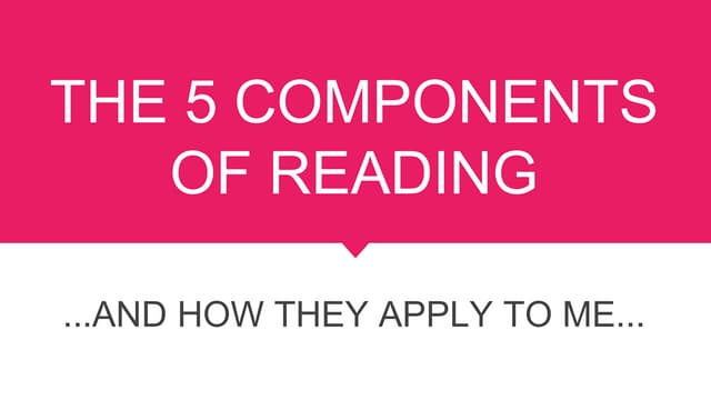 The 5 components of reading