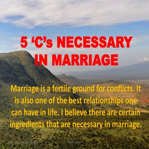 The 5'C's Necessary in Marriage