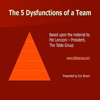 The 5 Dysfunctions of a Team